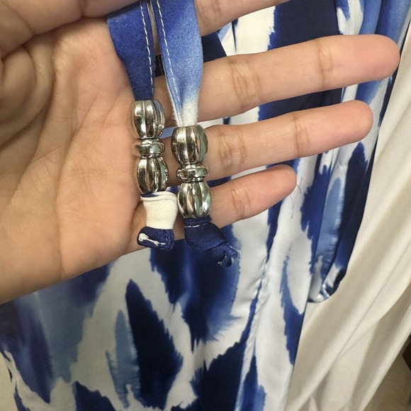 Chico's Watercolor Tie Front Raglan Sleeve Top Size 1 (M) Peasant Boho Prairie - Picture 5 of 14